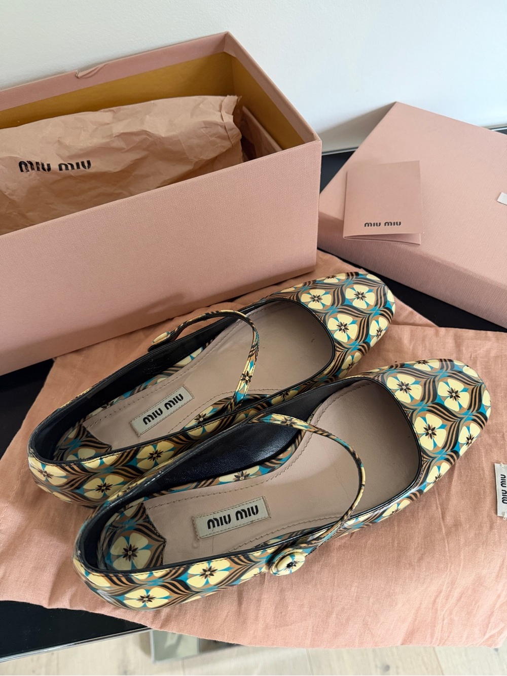 Miu Miu Mary Jane Flats Authentic